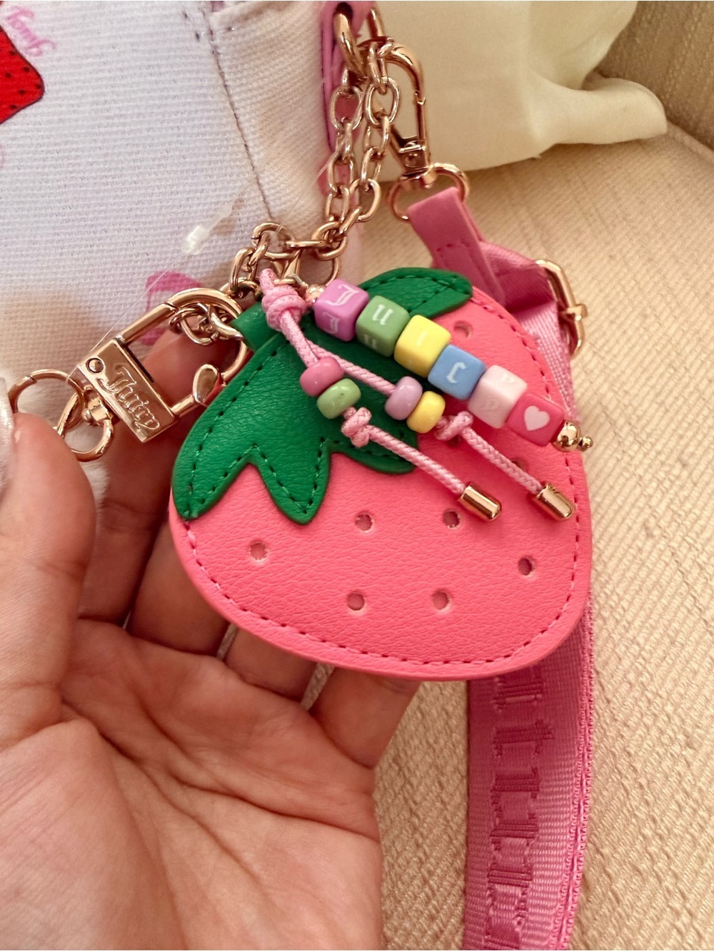 NWT Viral Juicy Couture pink strawberry Y2K purse bag - Picture 5 of 8